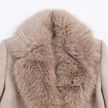Load image into Gallery viewer, Elegant Belted Fur Collar Overcoat
