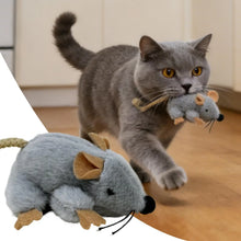 Load image into Gallery viewer, Plush Cat Toy Mouse Realistic Moving Tail with Sound Interactive Kitten Toys for Indoor Cats Hunting Game Play Pet Supplies
