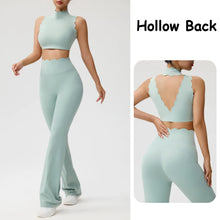 Load image into Gallery viewer, Women Yoga Sets Shockproof Bras&amp;High Waist Hip-lifting Flared Pants Running Workout Pilate Suit Gym Training Clothing Sportswear
