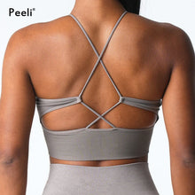Load image into Gallery viewer, Embrace Seamless Sports Bra Women Backless Gym Bra Tops Padded Yoga Bras Push Up Running Sports Bras Workout Bralette Sportswear

