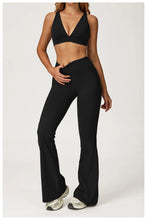 Load image into Gallery viewer, Yoga Set 2 Pieces Gym Clothes Yoga Outfits For Women Tracksuits Workout Long Sleeved Fitness Set Sport Bra Crop Top Gym Leggings
