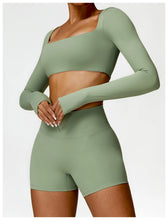 Load image into Gallery viewer, Summer 2PCS Yoga Suit Sports Set Women Quick-Dry Gym Set Women Tracksuit Running Workout Long Sleeve Sports Shirt Yoga Clothing
