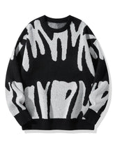 Load image into Gallery viewer, Geometric Knit Contrast Pullover Sweater
