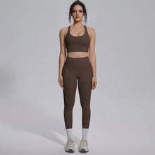 Load image into Gallery viewer, New Yoga Set for Woman Summer Gym Sports Running Bra Top Breathable Peach Buttocks Women Leggings Solid Color Yoga Set
