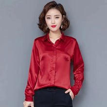 Load image into Gallery viewer, Elegant Satin Silk Office Blouse
