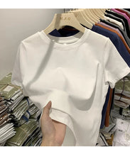 Load image into Gallery viewer, Women T Shirt Girls T-Shirt Woman Clothes Tops Cotton Tshirt Female Short Sleeve Spring Tee Sexy Y2k Top White
