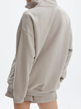 Load image into Gallery viewer, Velvet Zip Sweatshirt Shorts Set
