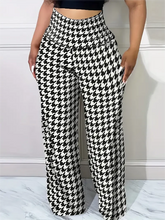 Load image into Gallery viewer, Women's Plaid Wide Leg Pants  High Waist Casual Loose Trousers for Spring   Summer
