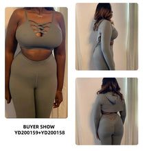 Load image into Gallery viewer, Ensemble Female 3 Pieces Yoga Set Gym Workout Clothes for Women Sport Long Sleeve Hoodie Sweater Active Wear Sport Set Tracksuit
