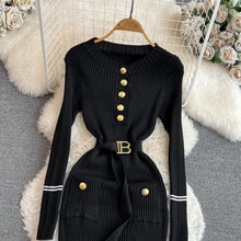 Load image into Gallery viewer, Elegant Rib Knit Pencil Dress
