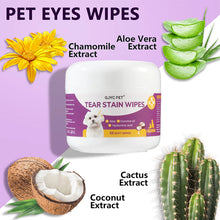 Load image into Gallery viewer, 1-Pack Gentle Pet Eye Wipes - Plant Extracts No Irritation Tear Stain Remover for Cats Dogs Portable Eye Care Essentials
