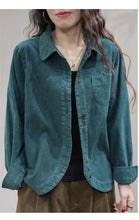 Load image into Gallery viewer, Casual White Corduroy Button Jacket
