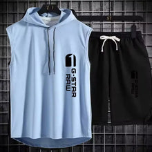 Load image into Gallery viewer, Men's track suit summer sportswear two-piece t-shirt shorts brand tracksuit jogging men's sports suit fitness clothes exercise
