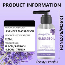 Load image into Gallery viewer, Lavender Massage Oil for Calming, Soothing and Relaxing Muscles Massage Oil for Massage Ideal Body Oil for Skin Moisturizing
