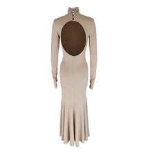 Load image into Gallery viewer, Backless Turtleneck Slim Maxi Dress
