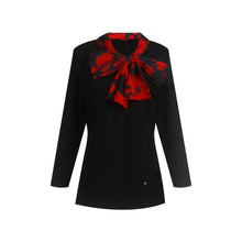 Load image into Gallery viewer, Women's Tops Long Sleeved Vintage Fashion Female Top T-Shirt Silk Scarf Bow Design Casual New Top Retro Office Ladies T-Shirt

