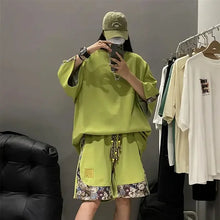 Load image into Gallery viewer, Sweatshirts Tracksuit T-shirts Shorts Suits For Men Spliced Graphic Sweatsuit Cotton Man Sets Luxury Offer Youthful Emo Kpop Xl
