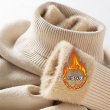 Load image into Gallery viewer, Men’s Thermal Fleece High-Neck Knitted Sweater
