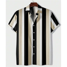 Load image into Gallery viewer, Hawaiian Shirts For Men 3d Striped Print Short Sleeve Shirts Summer Loose Casual Tops Simple Fashion Oversized Men Clothing
