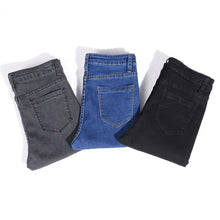 Load image into Gallery viewer, Jeans for Women Mom Jeans Blue Gray Black Woman High Elastic Stretch Jeans Female Washed Denim Skinny Pencil Pants
