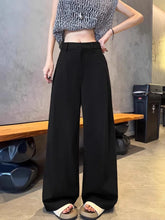 Load image into Gallery viewer, Summer White Pants For Women Cotton Formal High Waist Wide Leg Trousers Ladies Elegant Summer Women's Pants Straight Leg Office
