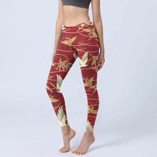 Load image into Gallery viewer, High Waist Yoga Leggings Japanese Style Cherry Blossom Botanical Print Soft Tights Women Fitness Gym Yoga Running Sports Wear
