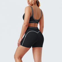 Load image into Gallery viewer, New Woman Yoga Set Color Blocking Sexy Sport Bra Yoga Underwear with Chest Pad High Waist Stripe Running Fitness Shorts Yoga Set
