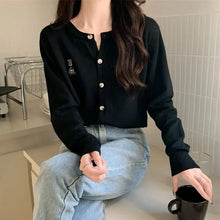 Load image into Gallery viewer, Korean V Neck Knit Cardigan
