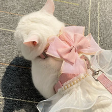 Load image into Gallery viewer, Pet Accessories Princess Style Cat Harness Leash Adjustable Nylon Cat Vest Breathable with Bowknot Pet Chest Strap For Cats Dogs
