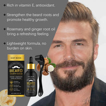 Load image into Gallery viewer, Beard Thickening Care Oil with Roller Ball 0.25mm Strengthen Hair Roots Nourishing Soften Beard Oil for Men Grooming Beard Care
