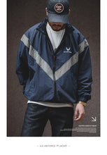 Load image into Gallery viewer, Reflective Hooded Bomber Jacket
