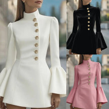 Load image into Gallery viewer, Elegant Bell Sleeve Slim Midi Dress
