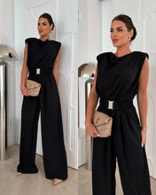 Load image into Gallery viewer, Women's Jumpsuits Solid Color Sleeveless Round Neck Casual Loose Women's Jumpsuit Summer Fashion Straight Tube Female Playsuits
