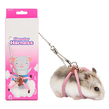 Load image into Gallery viewer, Pet Adjustable Soft Harness Bell Leash Set Mouse Hamster Ferrets Rat Pet Pig Leash Hamster Harness Rope Anti-bite Pet Walking
