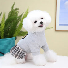 Load image into Gallery viewer, Cute Pet Dress Autumn Winter Plaid Princess Skirt Small Dog Coat Puppy Party Clothes Poodle Yorkie Apparel
