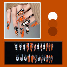 Load image into Gallery viewer, 24pcs Thriller Style False Nails With Halloween Ant Bugs Pattern Wearable Press On Nails Ballet Black Punk Nail Art Decoration
