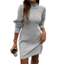 Load image into Gallery viewer, Elegant High Neck Sweater Dress
