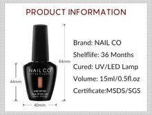 Load image into Gallery viewer, NAILCO 333 Colors Gel Nail Polish Semi Permanent Varnishes Nails Art Design Hybrid Soak Off Top Base Coat UV Gel Manicure 15ml
