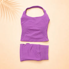 Load image into Gallery viewer, Women Seamless Yoga Set Halter Sports Bra Scrunch Butt Shorts 2 Piece Gym Workout Fitness Activewear High Waist Athletic Outfit
