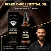 Load image into Gallery viewer, Men Biotin Beard Oil Soften Rough Beard Whiskey Sandalwood Beard Care Oil Hydrate Soothe Under-Beard Skin Men Facial Hair Serum
