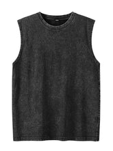Load image into Gallery viewer, 2025 Summer New Men's Washed Cotton Tank Tops Muscle Gym Sleeveless Workout T Shirts Running Beach Loose Cutoff Tees
