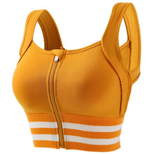 Load image into Gallery viewer, Sports Bras Zip Front For Women With Full Coverage Removable Padded Shockproof Yoga Underwear Workout Bra Running Fitness Vest
