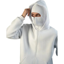 Load image into Gallery viewer, Men's face mask hoodie, windproof fleece-lined top, casual hoodie
