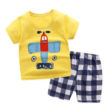 Load image into Gallery viewer, Plaid Summer Baby Outfit Set
