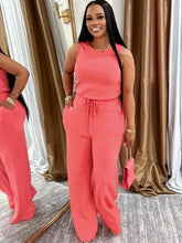 Load image into Gallery viewer, Solid Casual Jumpsuit for Women Sleeveless Drawstring High Waist One Pieces Rompers and Jumpsuits Summer Outfits Combinaison
