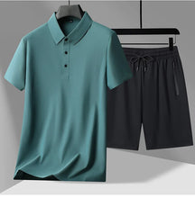 Load image into Gallery viewer, polo Shirts + shorts 2024 summer new style fashion Sportswear Men's Casual Sets Male Fashion shirts and shorts full size M-4XL
