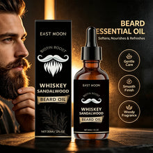 Load image into Gallery viewer, Men Biotin Beard Oil Soften Rough Beard Whiskey Sandalwood Beard Care Oil Hydrate Soothe Under-Beard Skin Men Facial Hair Serum
