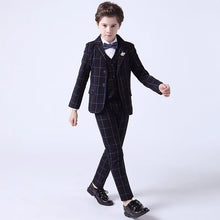 Load image into Gallery viewer, Formal Kids Plaid Tuxedo Suit
