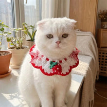 Load image into Gallery viewer, Pet Accessories Adjustable Flower Pet Scarf Bib Sweet Handmade Cat Strawberry Collar Decorative Cozy Cat Woven Bib Photo Shoots
