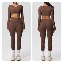 Load image into Gallery viewer, Yoga Gym Set Women Sports Impact Longline Strappy Top Fitness Overalls Sets Womens 2 Piece Sportswear Woman Gym Leggings Solid
